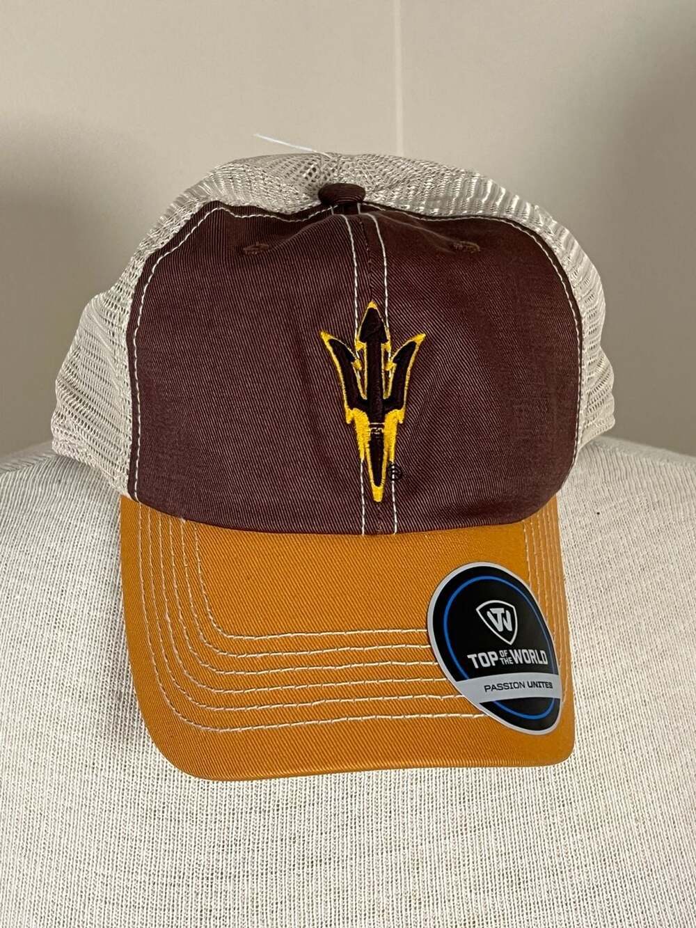 Arizona State Sun Devils ASU Trident Logo Top of the World Offroad Trucker Snapb